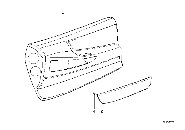 1992 BMW 850i Door Trim Panel, Front Left Diagram for 51418161823