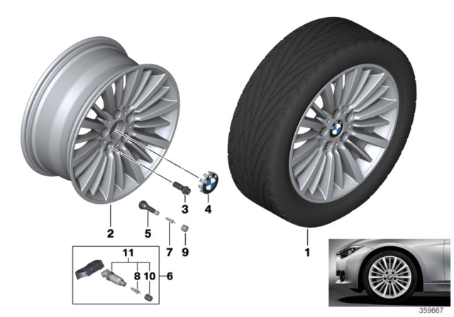 2016 BMW 320i BMW LA Wheel, Multi-Spoke Diagram 3