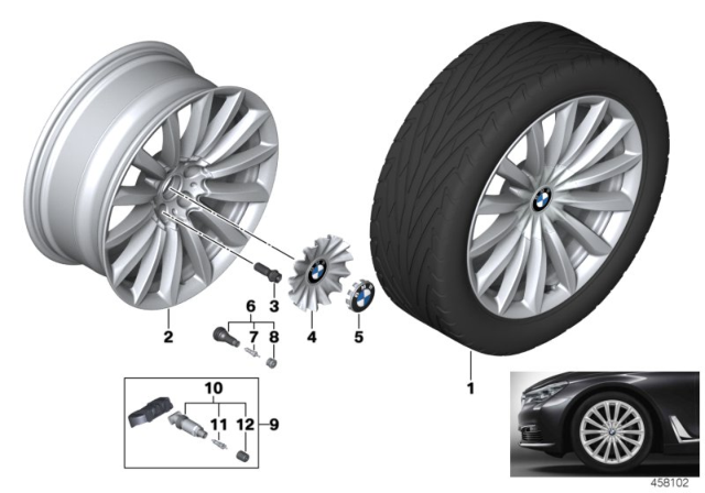 2016 BMW 750i BMW LA Wheel, V-Spoke Diagram 1