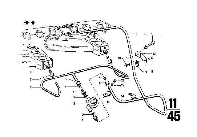 1972 BMW 3.0CS Emission Control Diagram 1