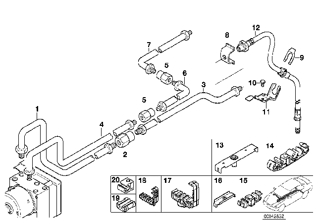 2001 BMW M3 Rear Brake Pipe DSC Diagram 1