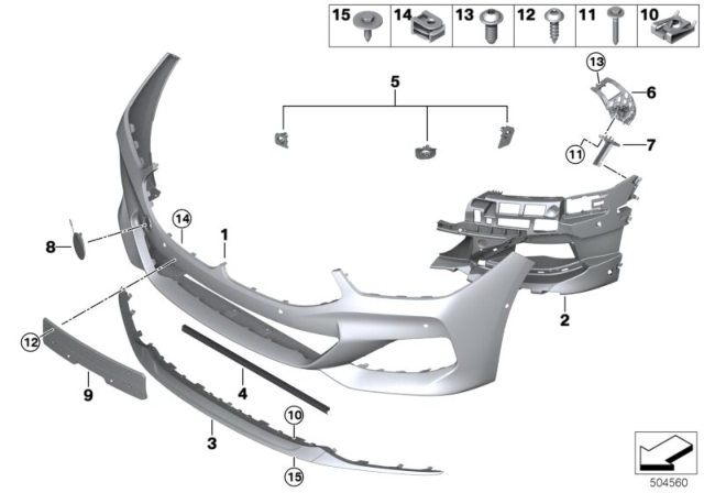 2020 BMW 840i xDrive Gran Coupe M Trim Panel, Front Diagram