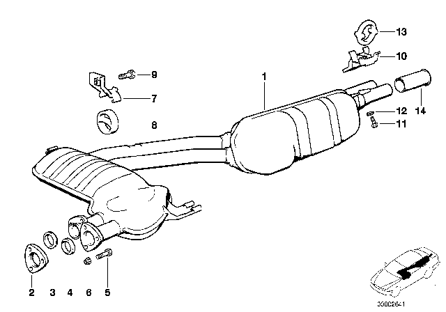 1987 BMW 635CSi Exhaust System Diagram