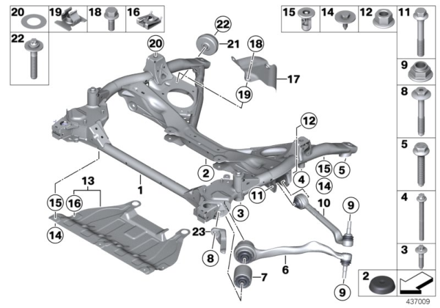 2019 BMW 440i Front Axle Support, Wishbone / Tension Strut Diagram