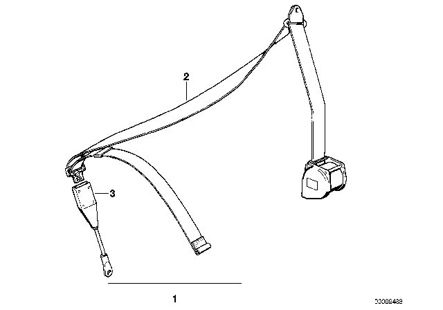 1985 BMW 318i Safety Belt Front Diagram