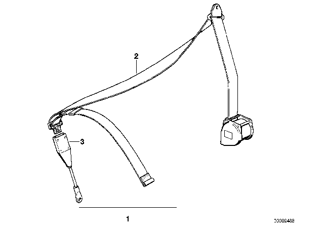 1991 BMW M3 Safety Belt Front Diagram