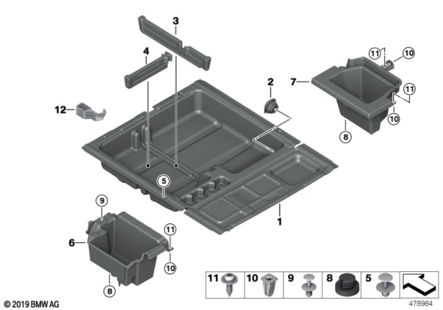 2018 BMW X4 Storage Compartment, Right Diagram for 51477397613