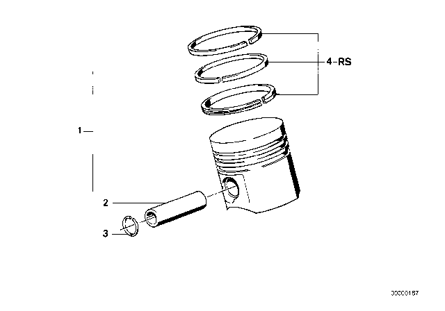 1990 BMW 525i Crankshaft - Pistons Diagram