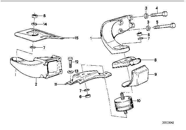 1991 BMW 325ix Engine Suspension / Damper Diagram