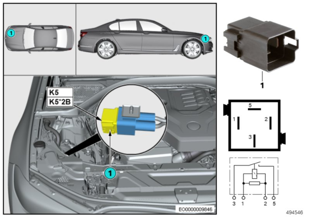 2020 BMW 330i xDrive Relay, Electric Fan Motor Diagram 2