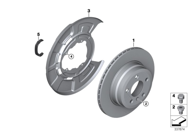 2010 BMW X6 Rear Wheel Brake / Brake Disc Diagram