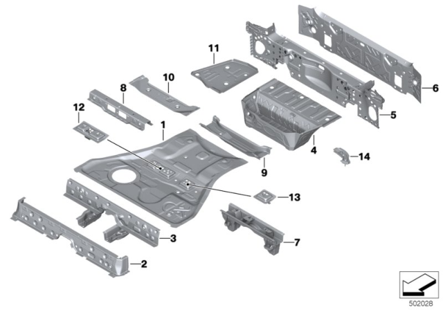 2019 BMW X7 Mounting Parts For Trunk Floor Panel Diagram