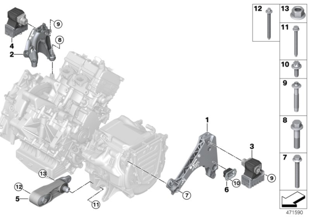 2014 BMW i3 Hex Screw With Collar Diagram for 07119906928