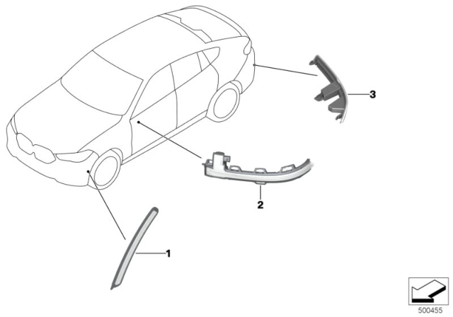 2020 BMW X6 Rear Reflector / Side Repeater Diagram