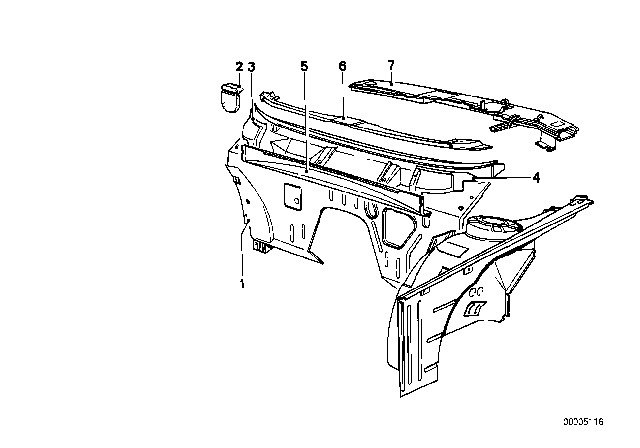 1978 BMW 530i Splash Wall Diagram for 41131820274