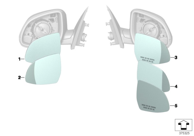 2015 BMW X5 Mirror Glass Diagram 2