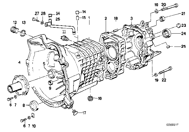 1991 BMW M5 Housing & Attaching Parts (Getrag 280) Diagram