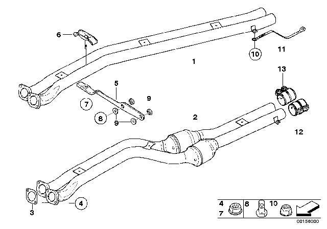 2008 BMW X3 Catalytic Converter / Front Silencer Diagram