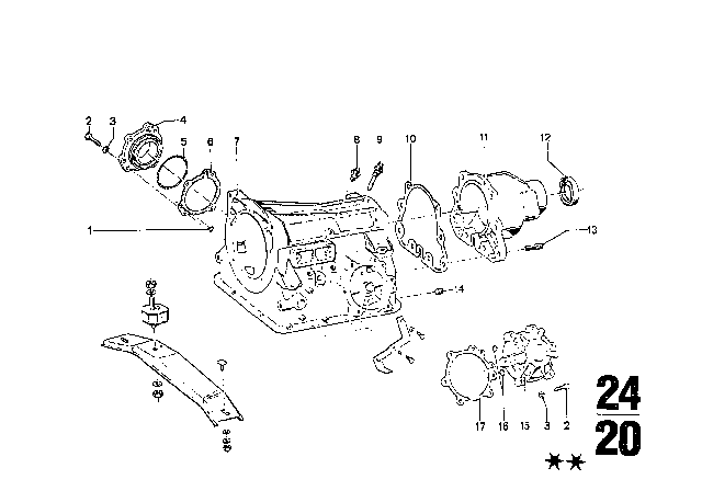 1973 BMW 3.0S Housing & Attaching Parts (Bw 65) Diagram 3