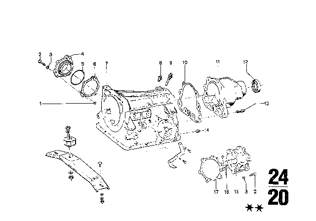 1973 BMW Bavaria Gasket Diagram for 24341203226