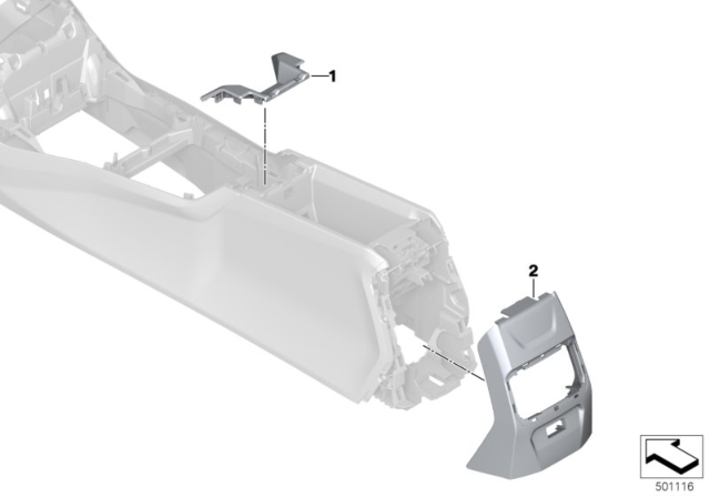 2020 BMW 228i xDrive Gran Coupe Mounted Parts For Centre Console Diagram