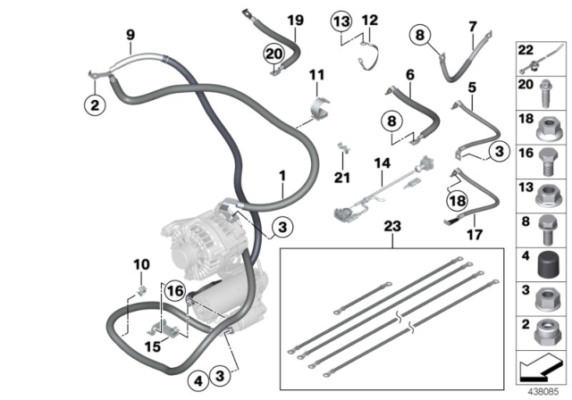 2014 BMW 650i Battery / Starter Ground Cable Diagram