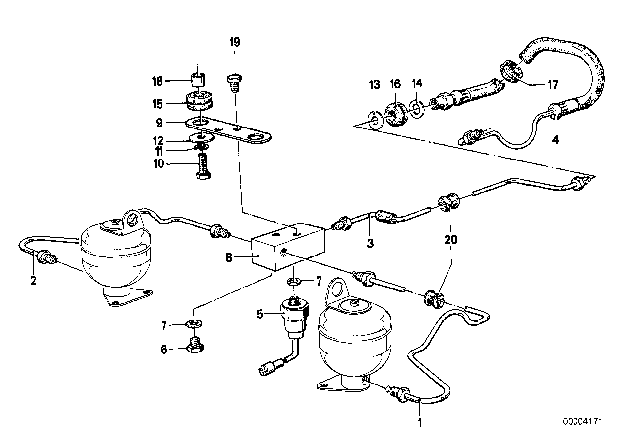 1984 BMW 733i Pipe Diagram for 34321153688