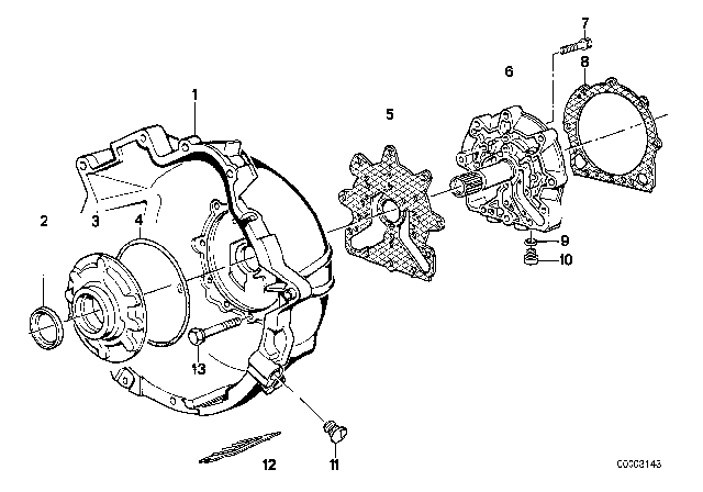 1982 BMW 528e Housing Parts / Lubrication System (ZF 3HP22) Diagram 1