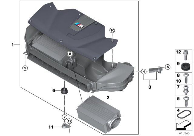 2015 BMW X5 M Intake Silencer / Filter Cartridge Diagram