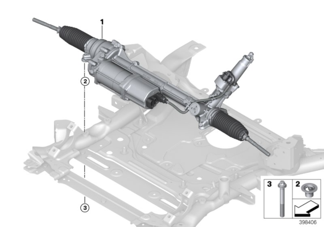 2016 BMW X6 M Exchange-Steering Box, Electric. Diagram for 32107854303