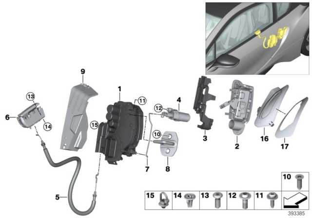 2017 BMW i8 Locking System, Door Diagram