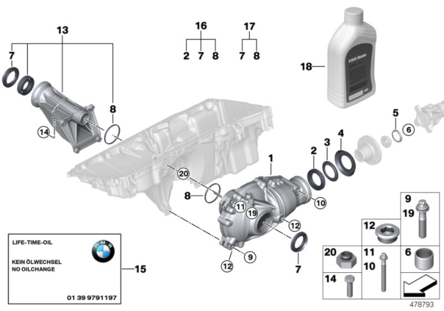 2012 BMW X5 Front Axle Differential Separate Component All-Wheel Drive V. Diagram