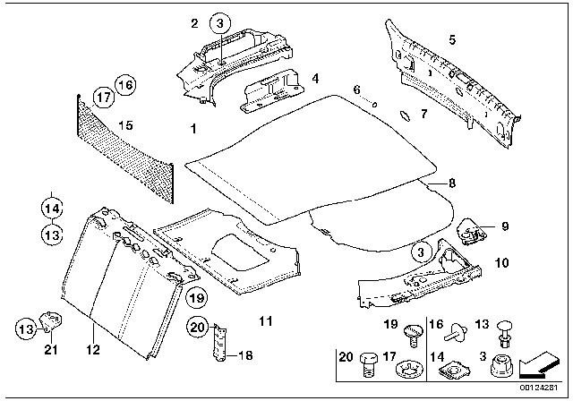 2003 BMW 745Li Trim Panel, Trunk Partition Diagram for 51477149205