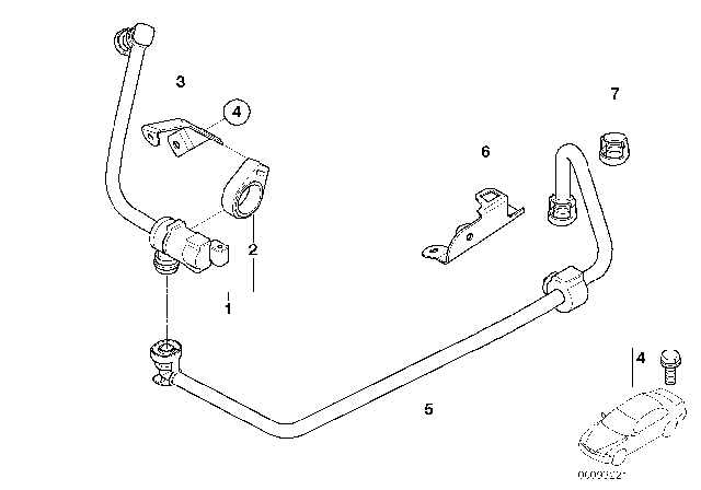 2008 BMW 750Li Fuel Tank Ventilation Valve With Pipe Diagram for 13907537113