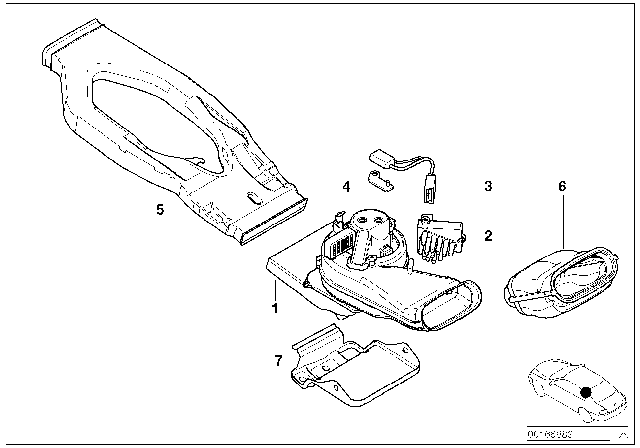 2000 BMW X5 Rear Blower Diagram for 64118385546