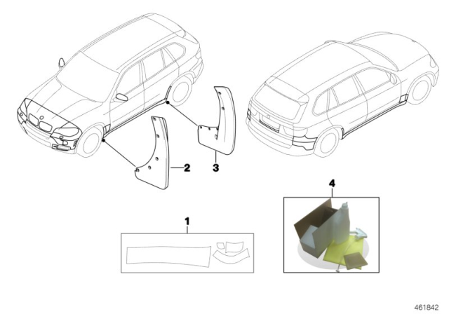 2009 BMW X5 Stone guard Package Diagram