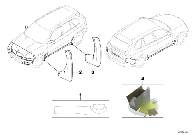 2010 BMW X5 Stone Impact Prot., Transparent, Right Diagram for 51912153862