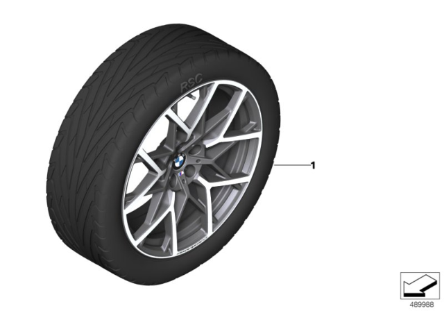 2020 BMW 330i xDrive BMW LA Wheel M Performance Y-Spoke Diagram