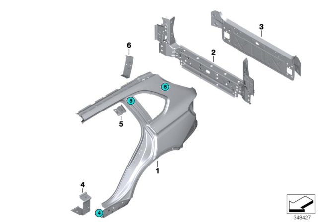 2019 BMW X6 Side Panel / Tail Trim Diagram