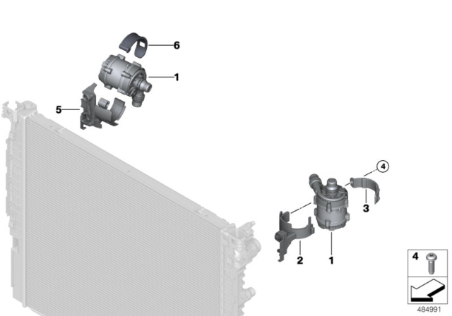 2020 BMW M5 Electric Water Pump / Mounting Diagram