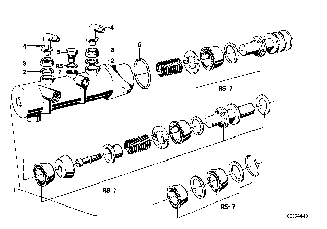 1983 BMW 633CSi Brake Master Cylinder Diagram 1