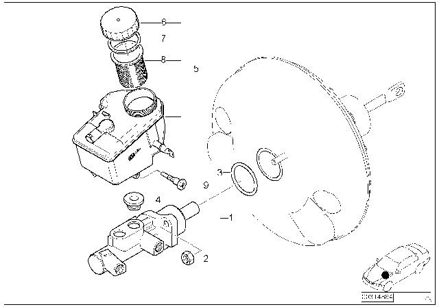 2004 BMW 325xi Brake Master Cylinder Diagram