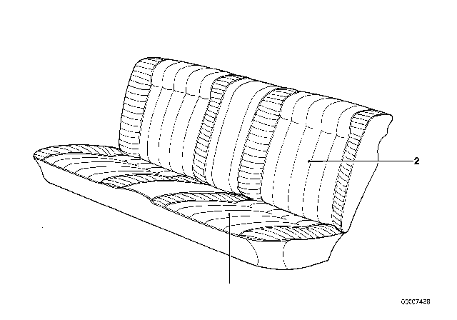 1983 BMW 320i Seat Cover Rear Diagram