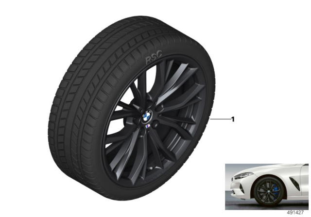2020 BMW 840i Gran Coupe Winter Wheel With Tire M Double Spoke Diagram 2