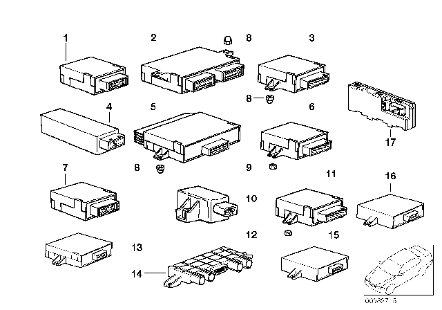 2000 BMW 528i Body Control Units And Modules Diagram 2