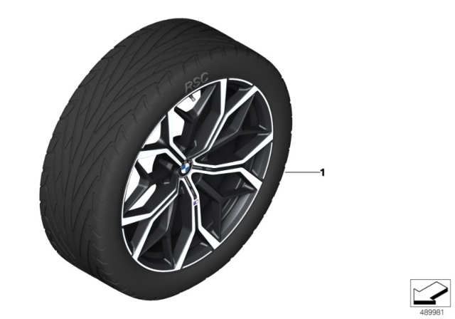 2019 BMW X7 BMW LA Wheel M Performance Y-Spoke Diagram