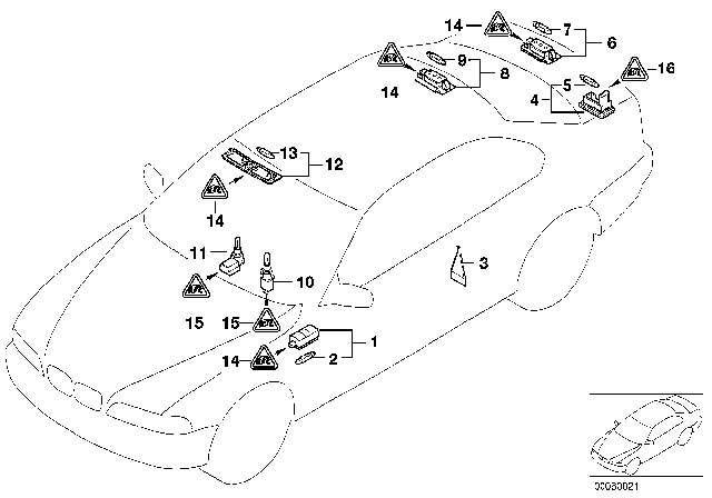 1998 BMW 528i Various Lamps Diagram 1