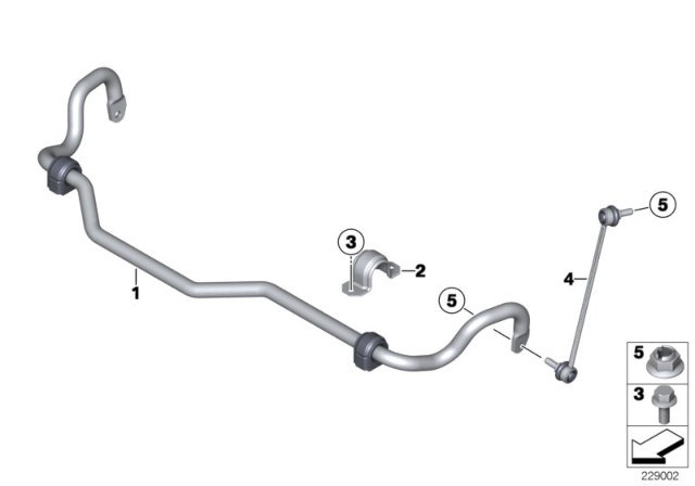 2016 BMW X3 Stabilizer, Front Diagram