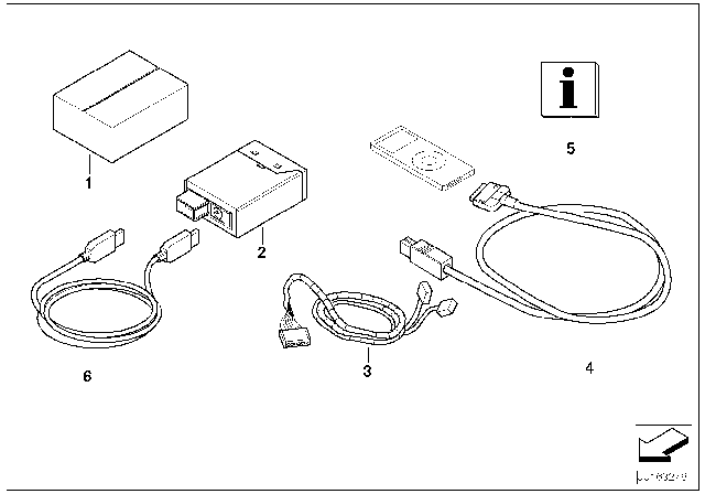 2007 BMW 328xi Retrofit Kit, USB / iPod Connection Diagram