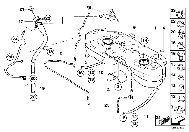 2005 BMW X3 Filler Pipe Diagram for 16117178949